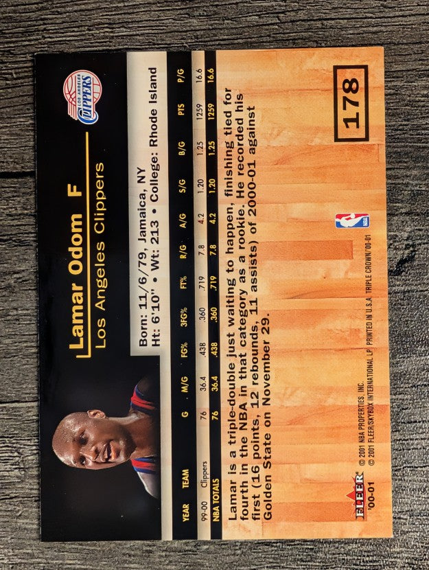 2000-01 Fleer Triple Crown #178 Lamar Odom