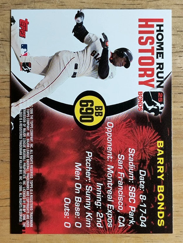 2005 Topps Barry Bonds Home Run History #690 Barry Bonds HR690