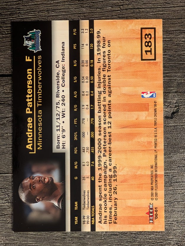 2000-01 Fleer Triple Crown #183 Andrae Patterson