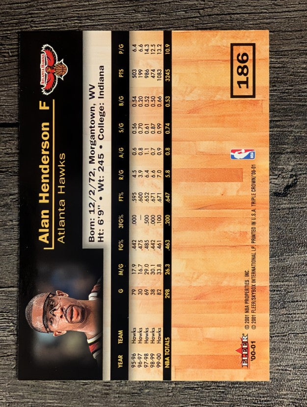 2000-01 Fleer Triple Crown #186 Alan Henderson