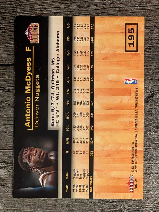 2000-01 Fleer Triple Crown #195 Antonio McDyess