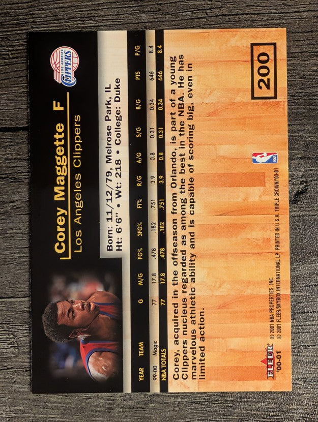 2000-01 Fleer Triple Crown #200 Corey Maggette