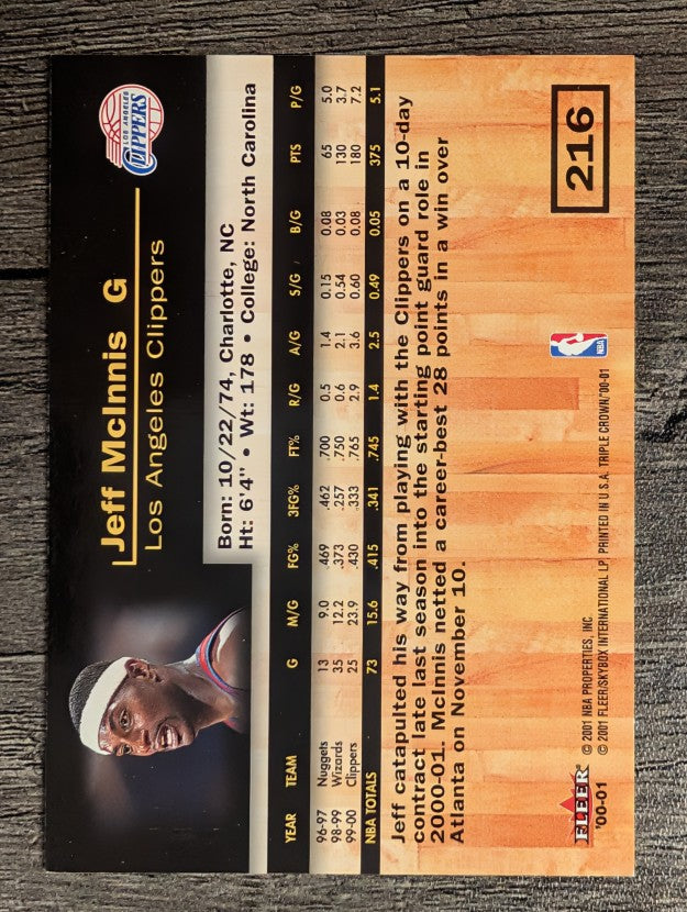 2000-01 Fleer Triple Crown #216 Jeff McInnis