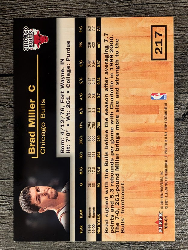 2000-01 Fleer Triple Crown #217 Brad Miller