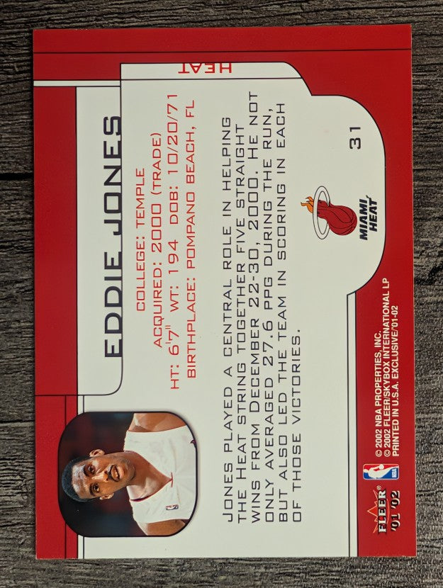 2001-02 Fleer Exclusive #31 Eddie Jones