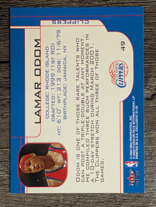 2001-02 Fleer Exclusive #49 Lamar Odom