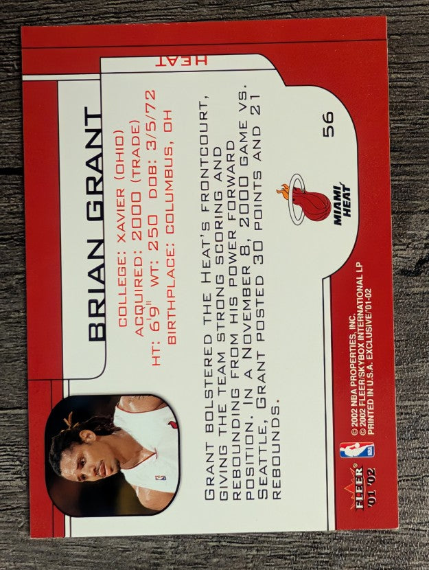 2001-02 Fleer Exclusive #56 Brian Grant