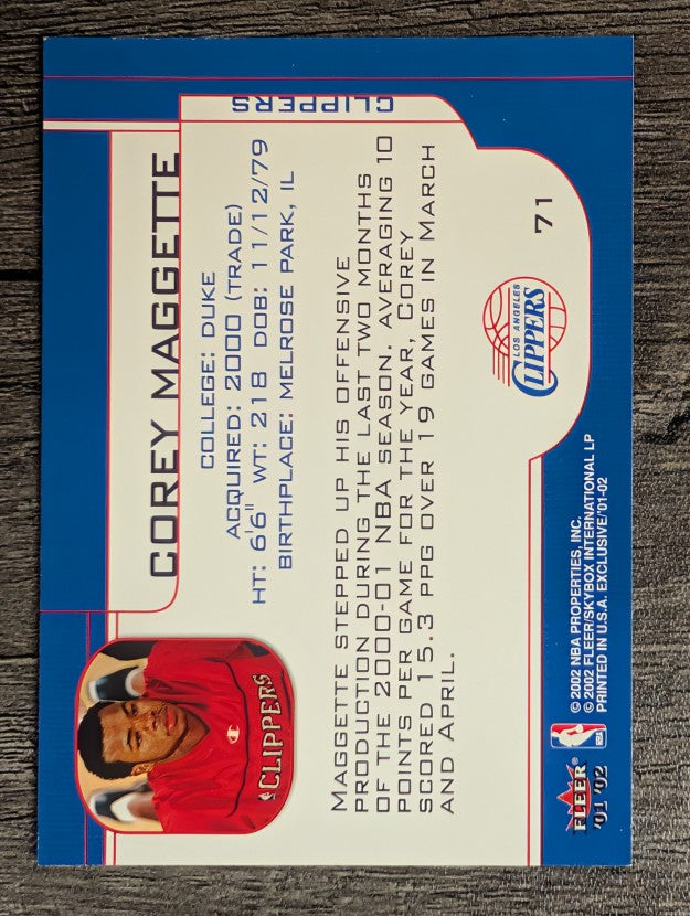 2001-02 Fleer Exclusive #71 Corey Maggette