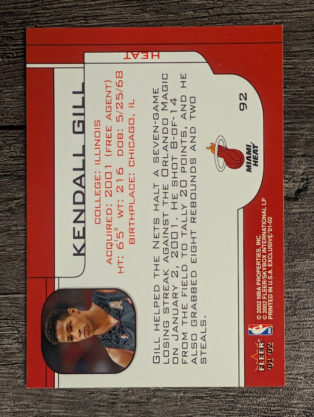 2001-02 Fleer Exclusive #92 Kendall Gill