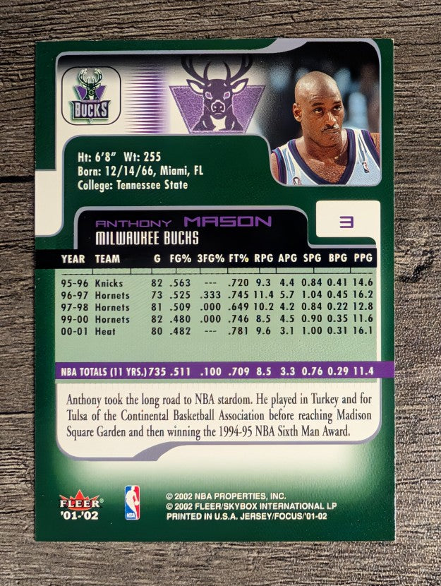 2001-02 Fleer Focus #3 Anthony Mason
