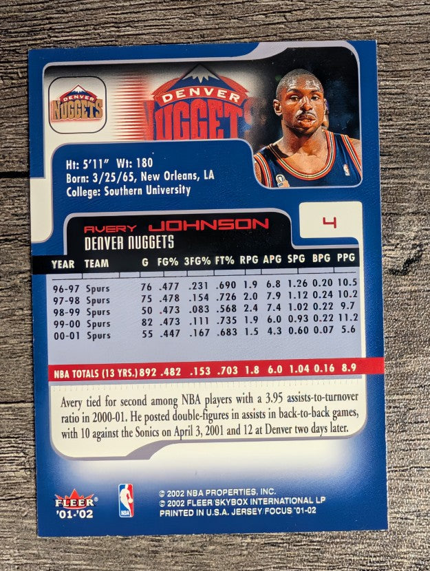 2001-02 Fleer Focus #4 Avery Johnson