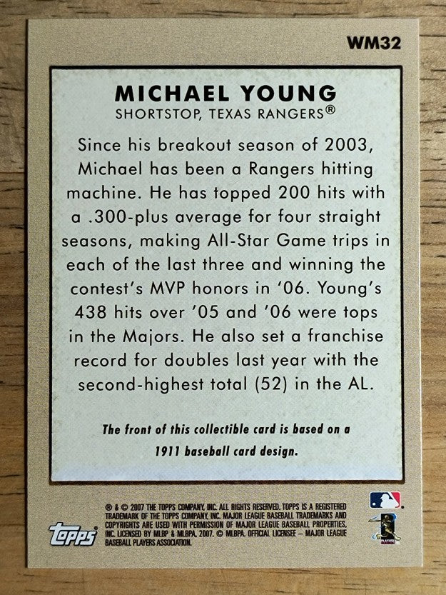 2007 Topps Wal-Mart #WM32 Michael Young