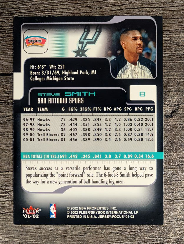2001-02 Fleer Focus #8 Steve Smith