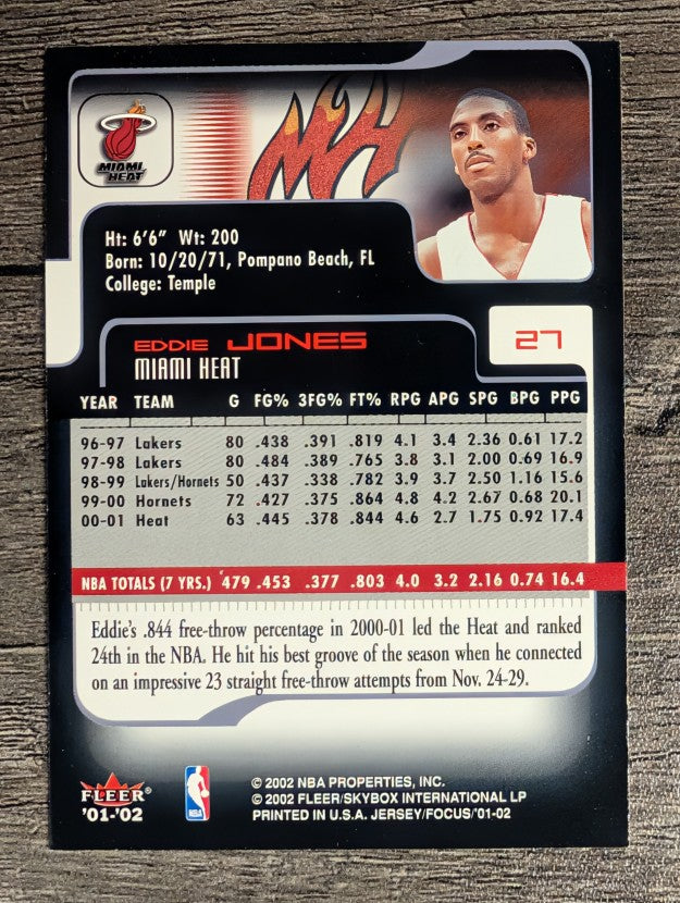 2001-02 Fleer Focus #27 Eddie Jones