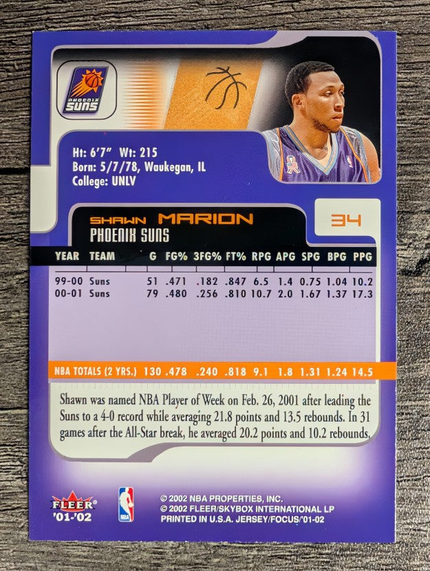 2001-02 Fleer Focus #34 Shawn Marion