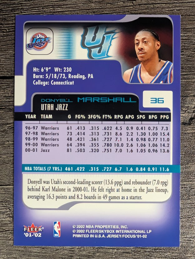 2001-02 Fleer Focus #36 Donyell Marshall