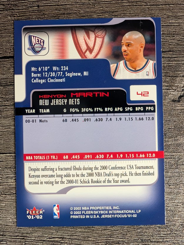 2001-02 Fleer Focus #42 Kenyon Martin