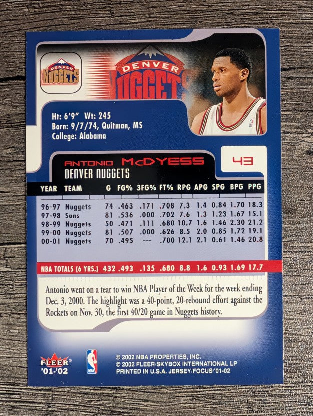 2001-02 Fleer Focus #43 Antonio McDyess