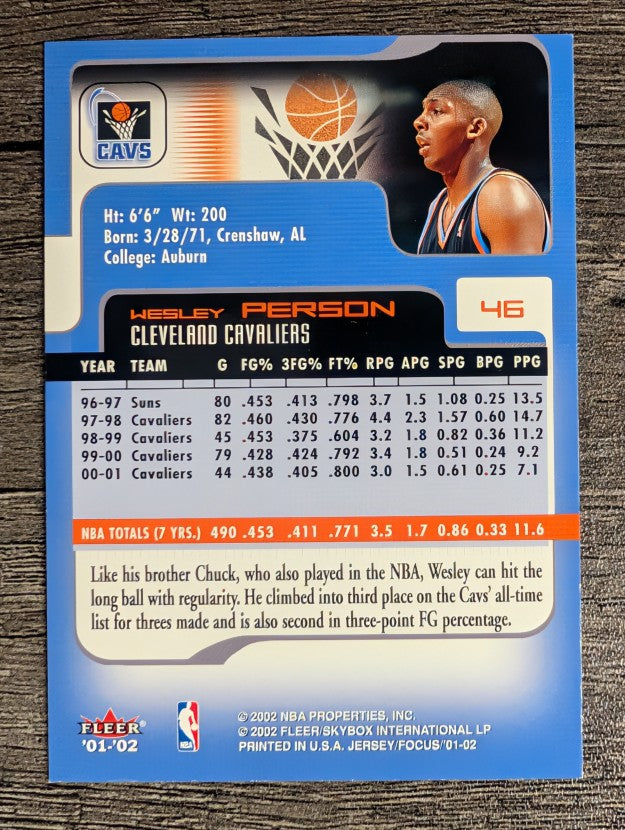 2001-02 Fleer Focus #46 Wesley Person
