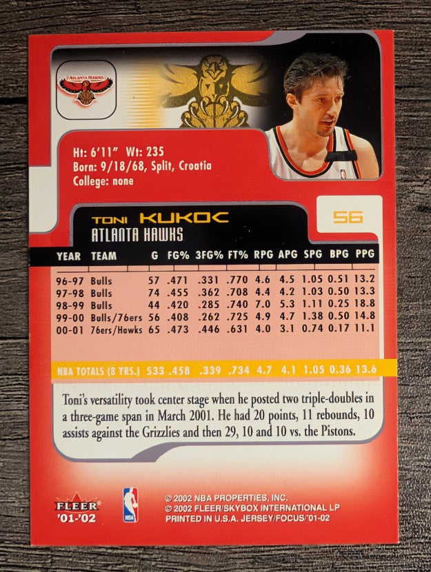 2001-02 Fleer Focus #56 Toni Kukoc