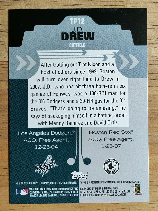 2007 Topps Trading Places #TP12 J.D. Drew