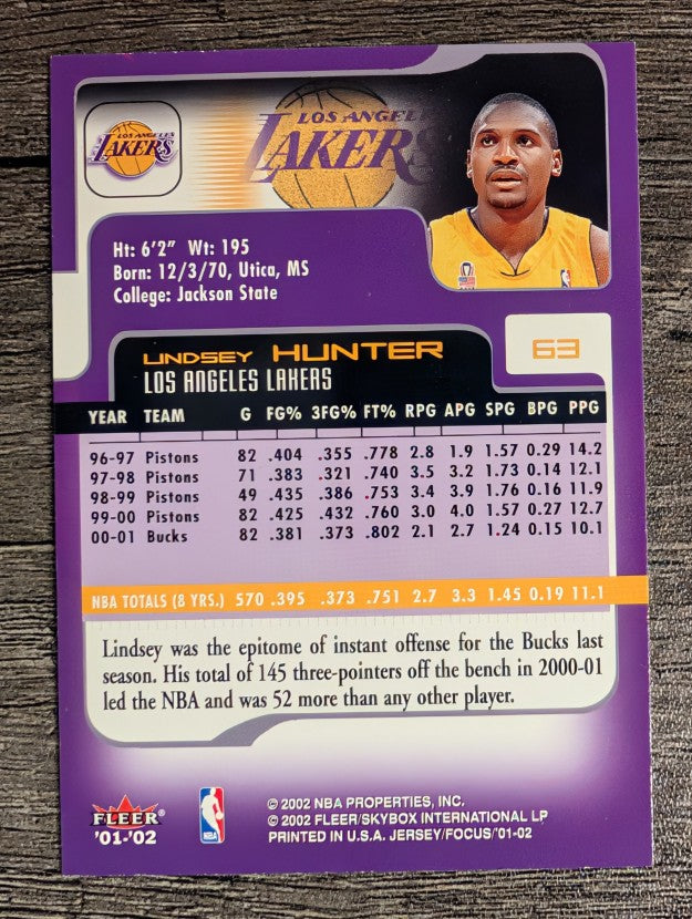 2001-02 Fleer Focus #63 Lindsey Hunter