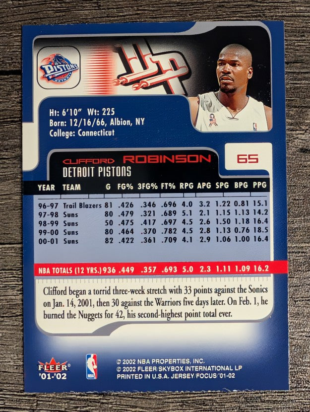 2001-02 Fleer Focus #65 Clifford Robinson