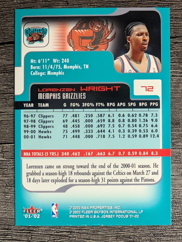 2001-02 Fleer Focus #72 Lorenzen Wright