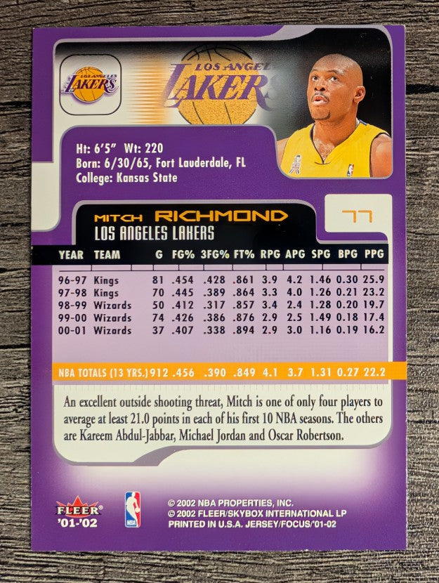2001-02 Fleer Focus #77 Mitch Richmond