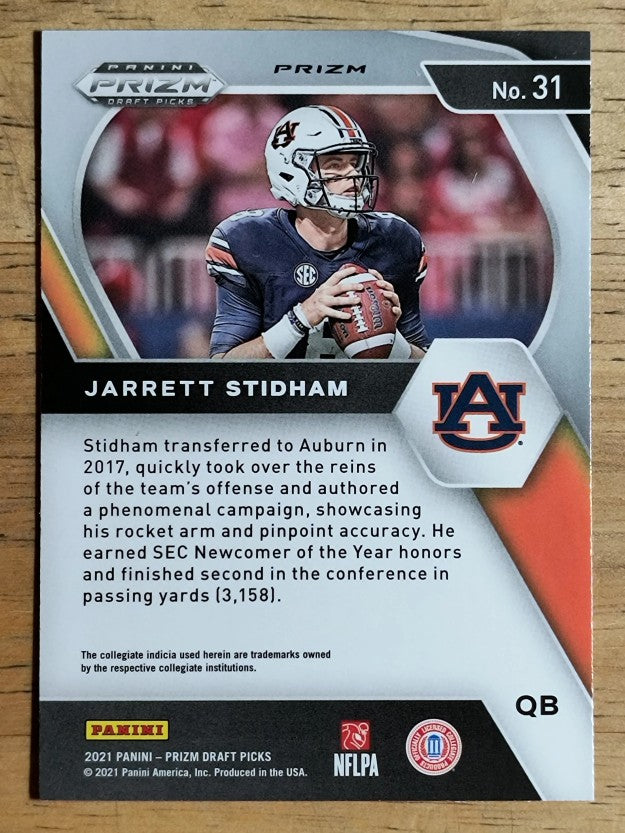 2021 Panini Prizm Draft Picks Prizms Orange Ice #31 Jarrett Stidham