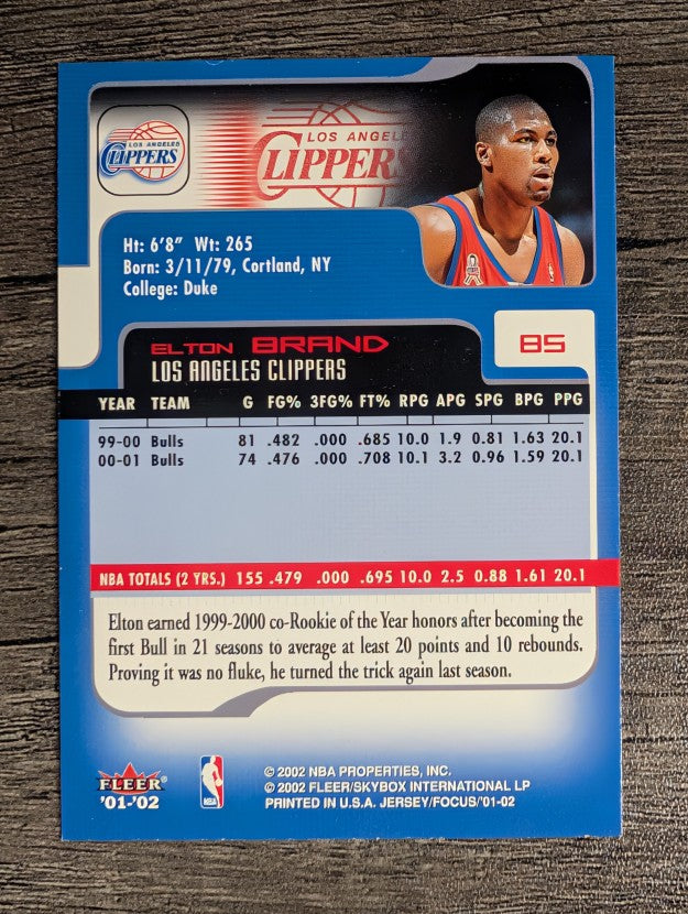 2001-02 Fleer Focus #85 Elton Brand