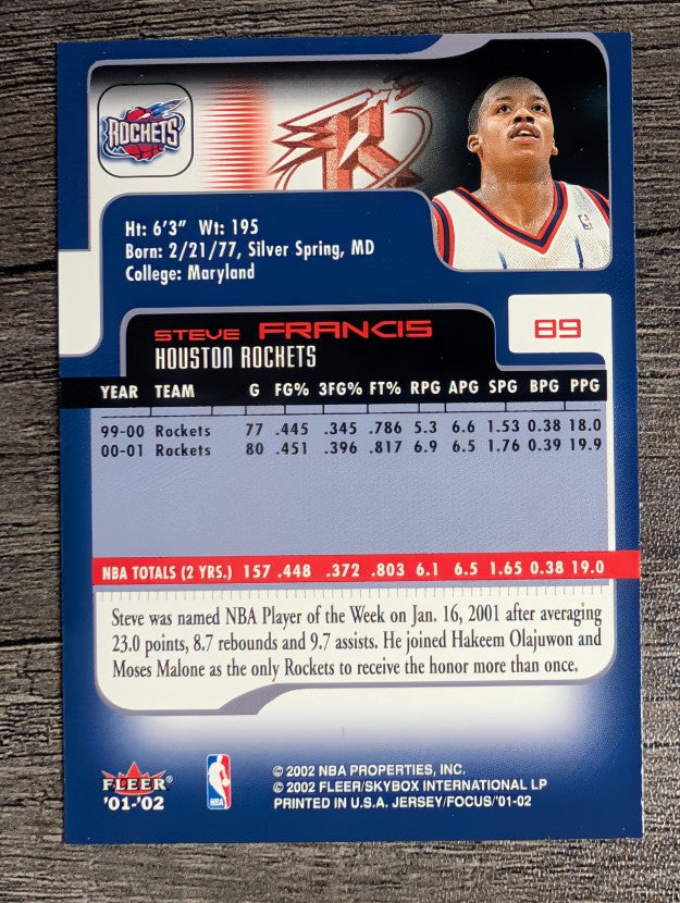 2001-02 Fleer Focus #89 Steve Francis