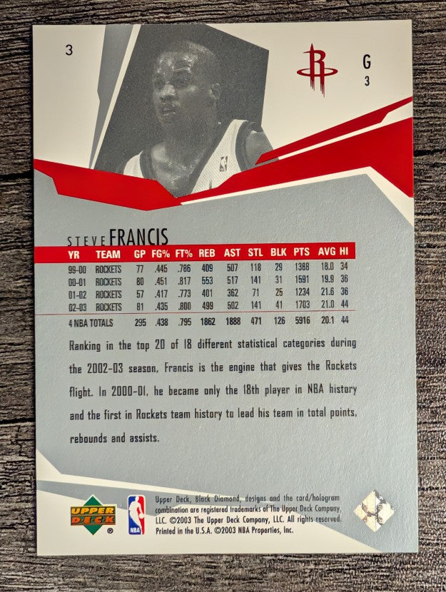 2003-04 Black Diamond #3 Steve Francis