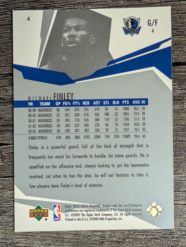 2003-04 Black Diamond #4 Michael Finley