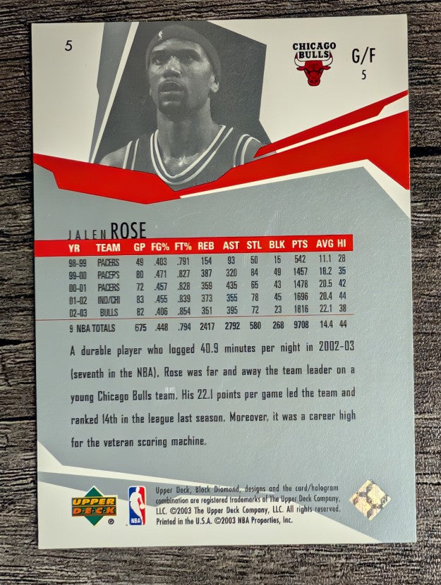 2003-04 Black Diamond #5 Jalen Rose