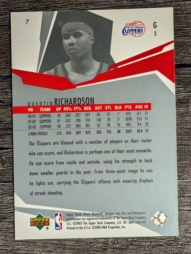 2003-04 Black Diamond #7 Quentin Richardson