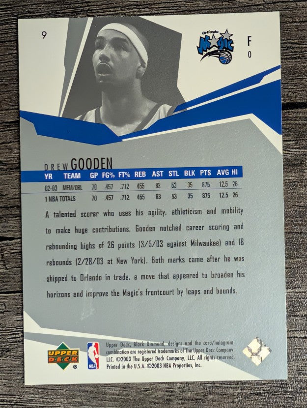 2003-04 Black Diamond #9 Drew Gooden
