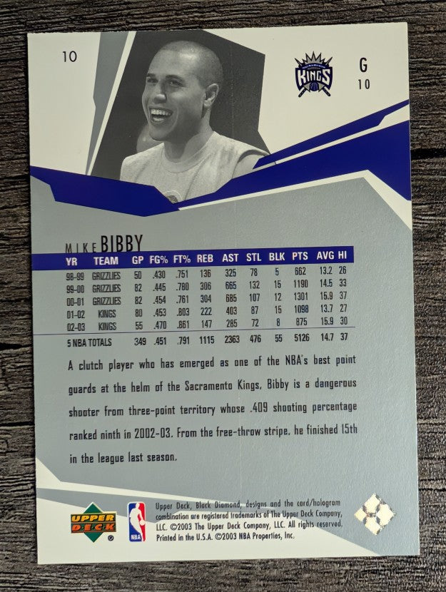 2003-04 Black Diamond #10 Mike Bibby