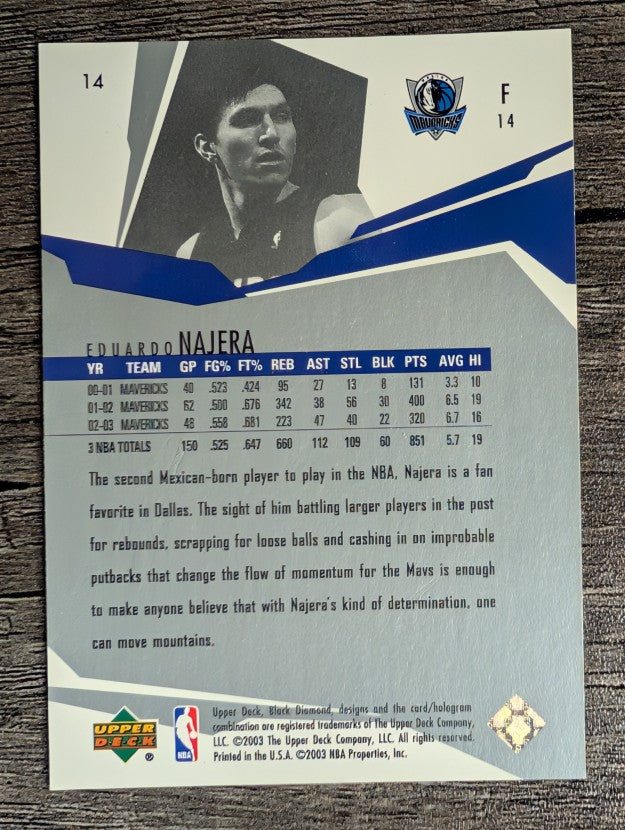2003-04 Black Diamond #14 Eduardo Najera