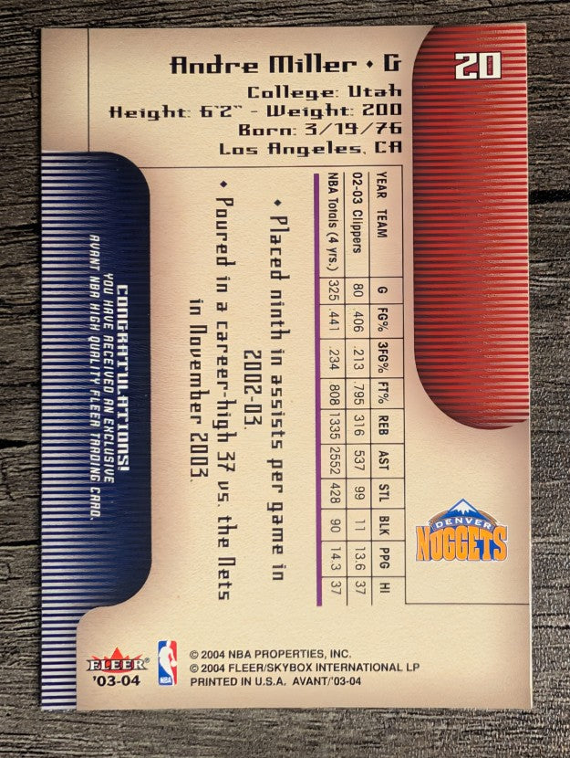 2003-04 Fleer Avant #20 Andre Miller