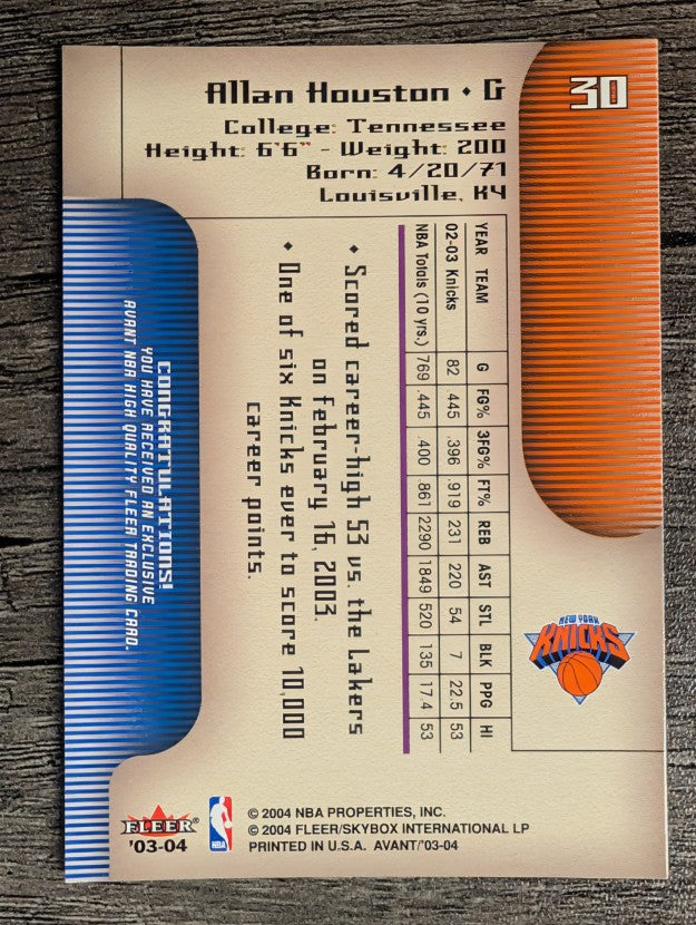 2003-04 Fleer Avant #30 Allan Houston