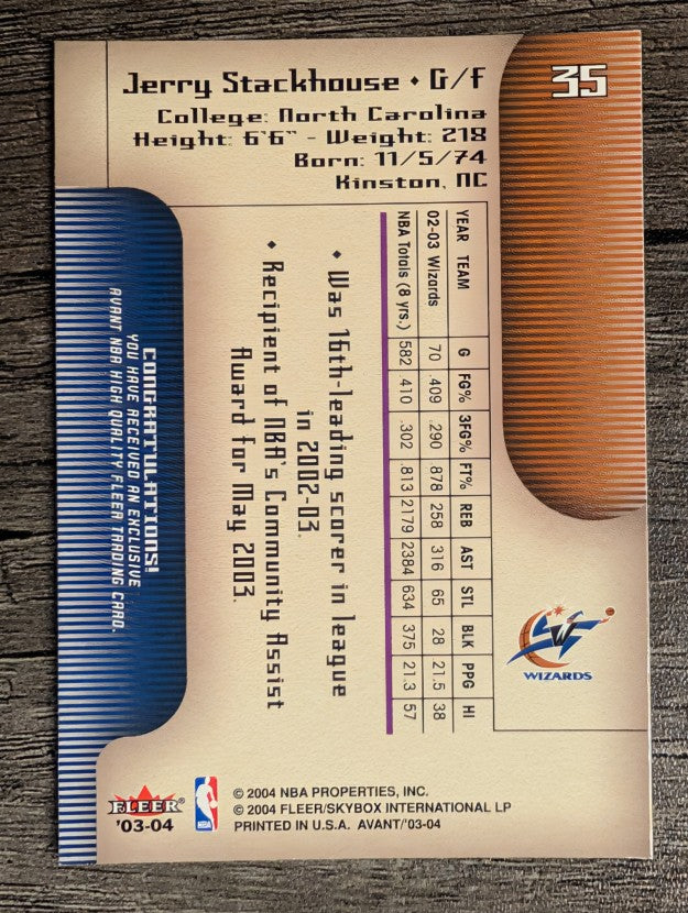 2003-04 Fleer Avant #35 Jerry Stackhouse