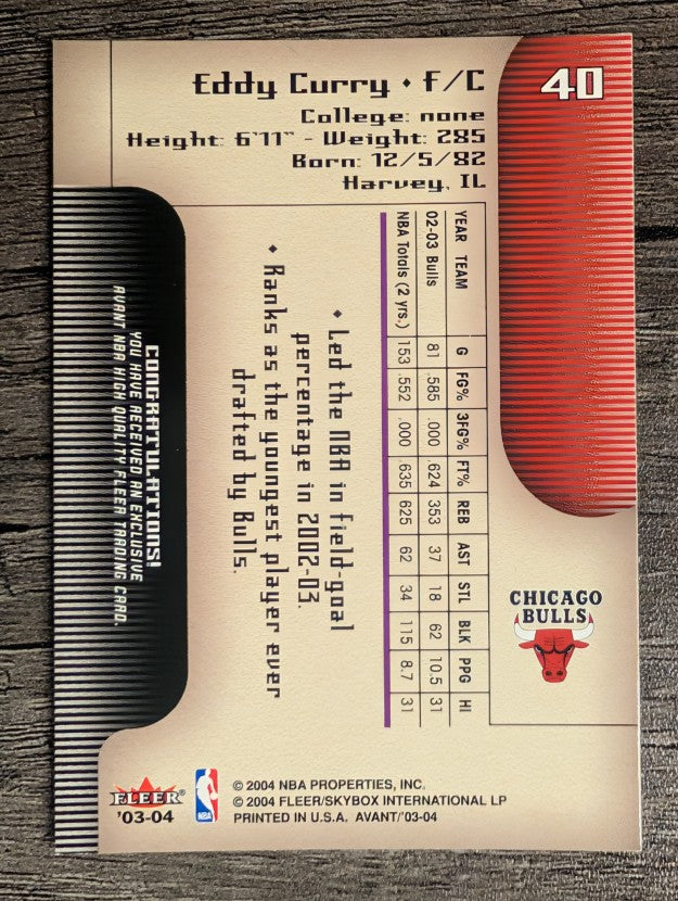 2003-04 Fleer Avant #40 Eddy Curry