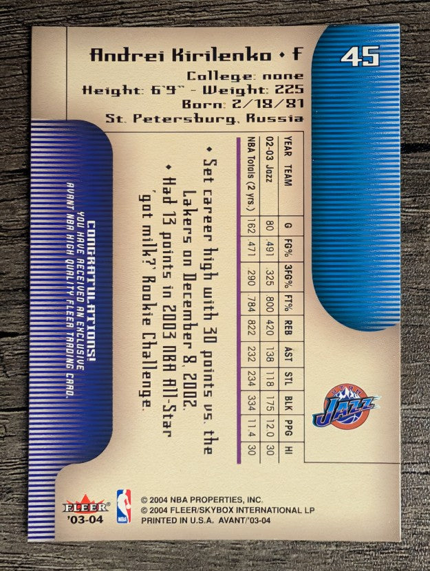 2003-04 Fleer Avant #45 Andrei Kirilenko