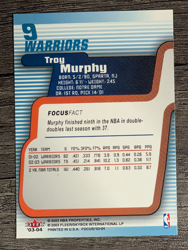 2003-04 Fleer Focus #9 Troy Murphy