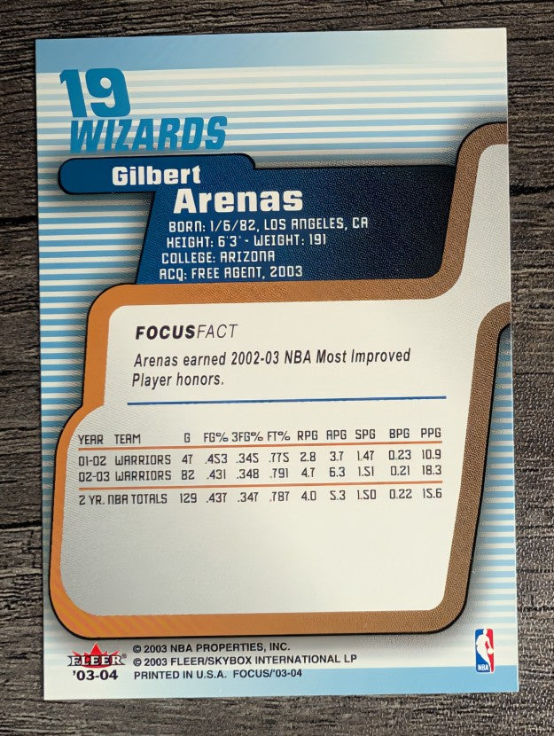 2003-04 Fleer Focus #19 Gilbert Arenas