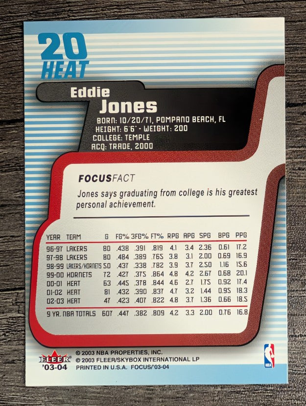 2003-04 Fleer Focus #20 Eddie Jones