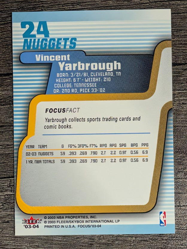 2003-04 Fleer Focus #24 Vincent Yarbrough