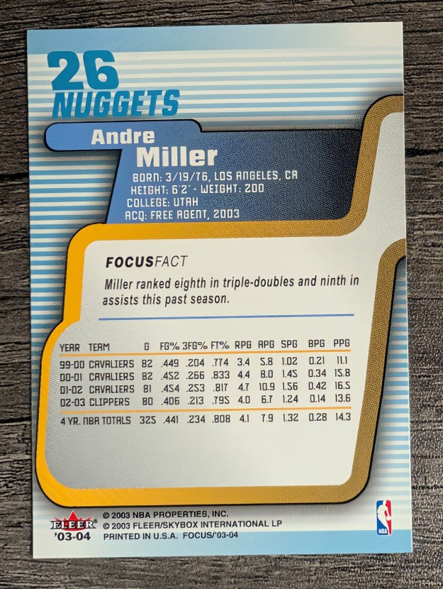 2003-04 Fleer Focus #26 Andre Miller