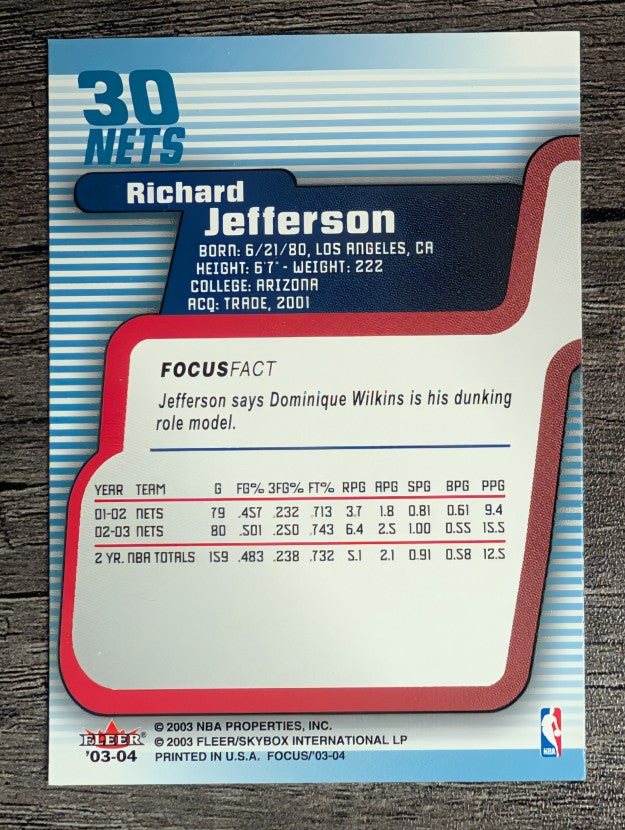 2003-04 Fleer Focus #30 Richard Jefferson